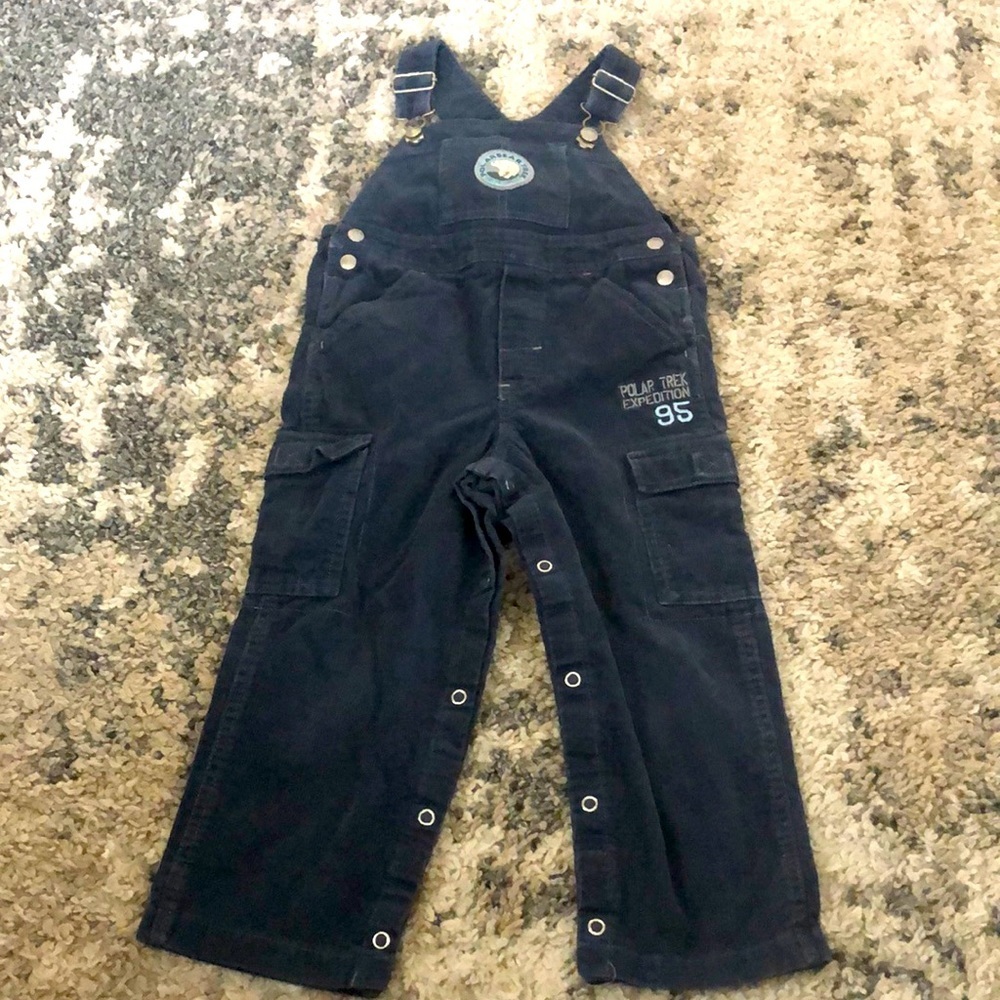 Koala Kids Gray Blue Corduroy Overalls, size 36 mo